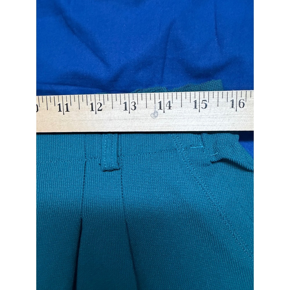 Halara Women Teal Green Wide Leg Pleated Trousers High Rise Pants Large - Picture 6 of 9